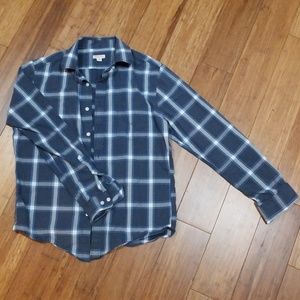 Merona casual button-down shirt, blue & white
